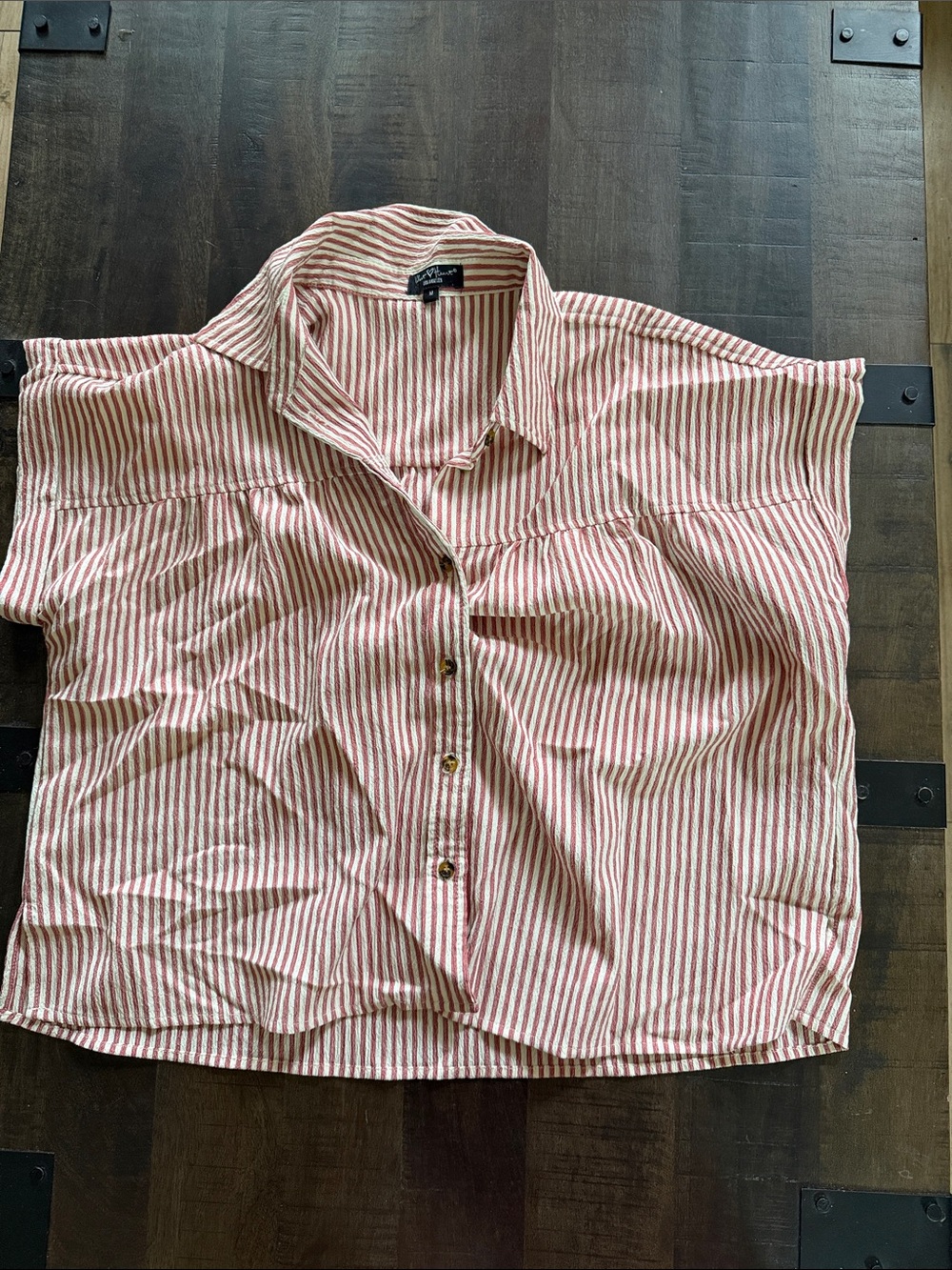 Velvet Heart Red and White Striped Button-Down Shirt